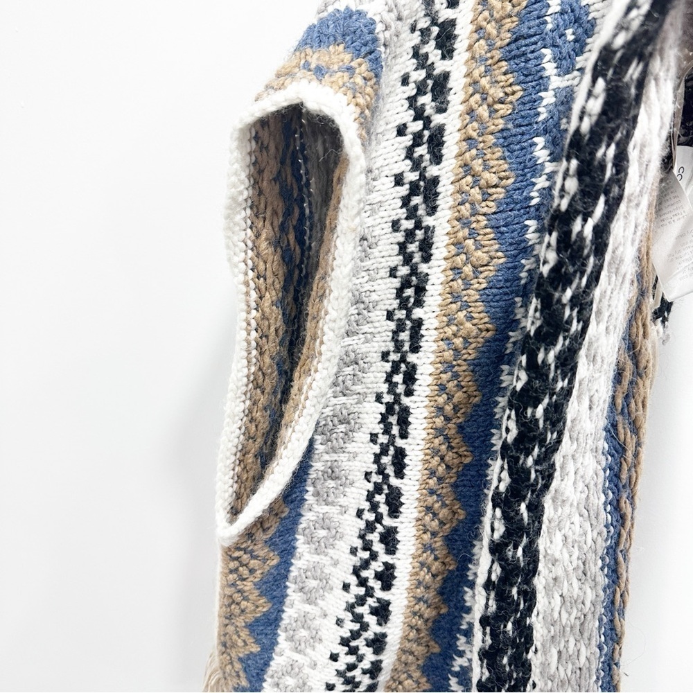Cocogio Black, Blue, White Wool Blend Knit Cardigan One Size - Picture 5 of 7
